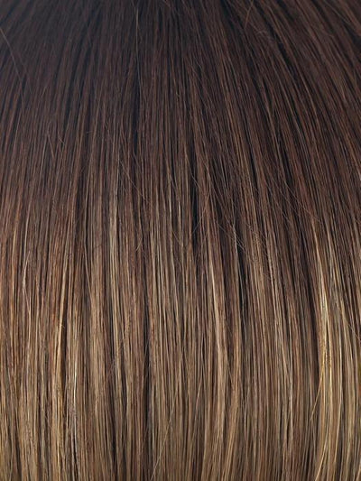 MOCHACCINO-R | Dark Root with Light Brown Base and Strawberry Blonde Highlights