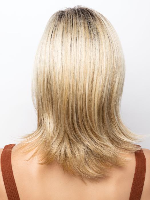 CREAM-VELVET | Medium Warm Mocha Blends into Smooth Velvet and Cream Blonde with Dark Roots