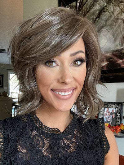 Nichole Corbett @nicholealee wearing NEWPORT by BELLETRESS in COOLEST ASH BROWN | A combination of Light Ash Brown, Cool Medium Brown and a hint of Dark Blonde