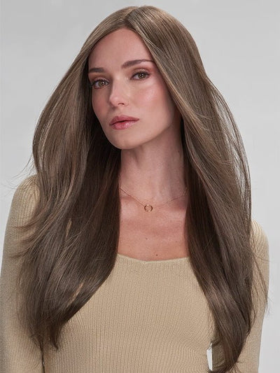 AVERY by Jon Renau in 8RH14 HOT COCOA | Medium Brown with 33% Medium Ash Blonde Highlights FB MAIN IMAGE