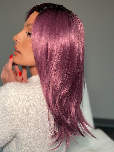 MAUVE BERRY | Smoky Fused Pale Violet Base with Medium Brown Roots