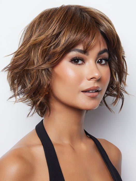 A short angled bob style