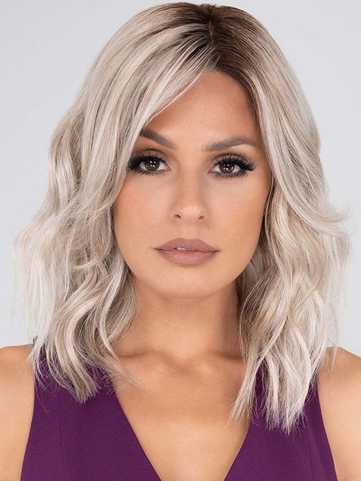 KAYLEE by Jon Renau in FS17/101S18 PALM SPRINGS BLONDE | Light Ash Blonde with Pure White Natural Violet Bold Highlights, Shaded with Dark Natural Ash Blonde