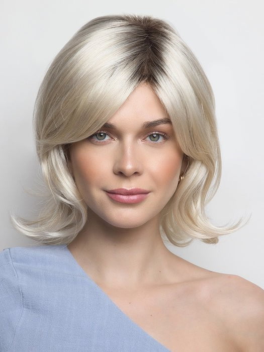 SEASHELL-BLOND-R | Cool White Blonde and Creamy White Tones Blended with Soft Brown Roots