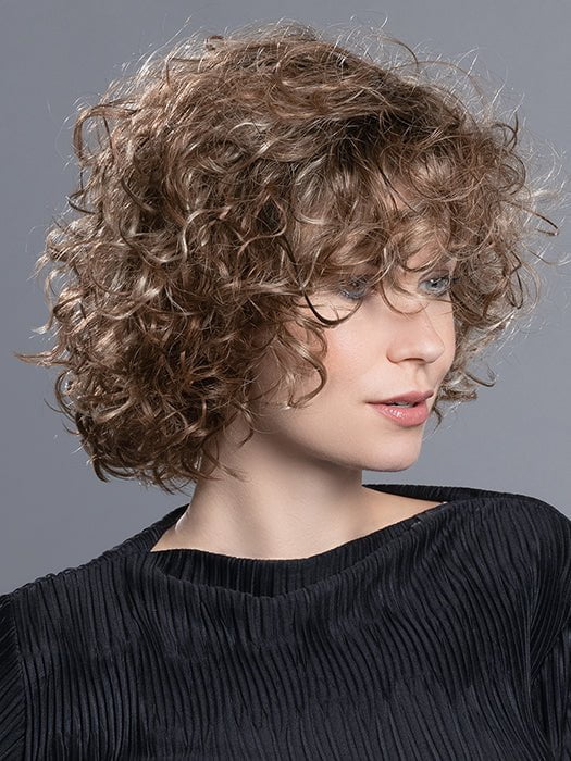 LOOP by Ellen Wille in TOBACCO-ROOTED 9.27.26 | Medium Warm Brown, Dark Strawberry Blonde, and Light Golden Blonde blend with Dark Shaded Roots