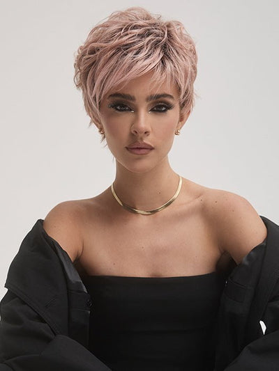 LUCA by Rene of Paris in WATERMELON-R | Rich Pastel Pink Base with Subtle Soft Reddish Tone and Soft Dark Brown Roots