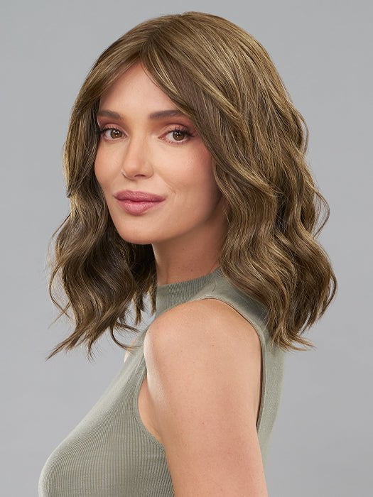 Maeve offers a natural look with its seamless lace front, low permatease, and monofilament center part