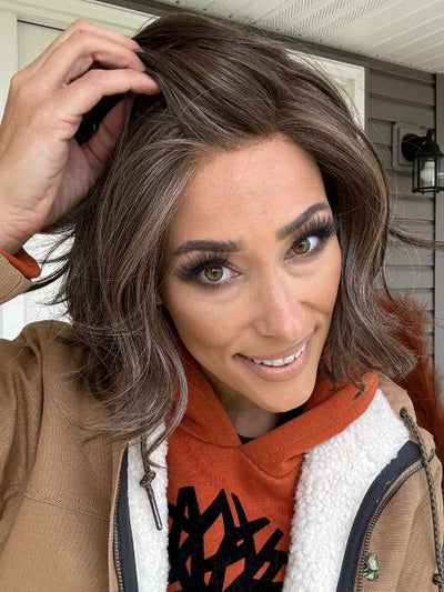 Nichole Corbett @nicholealee wearing NEWPORT by BELLETRESS in COOLEST ASH BROWN | A combination of Light Ash Brown, Cool Medium Brown and a hint of Dark Blonde