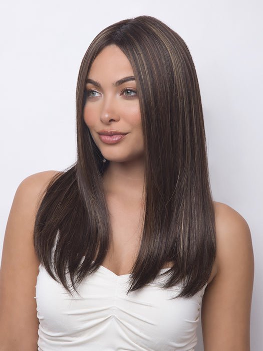 A straight wig with luscious layers that give movement and flow