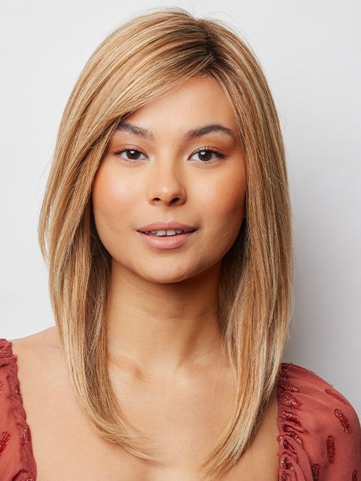 THEA by Amore in HAZELNUT-CREAM | Soft Brown Root Tone, Warm Golden Blond Base with Soft Creamy Highlights.