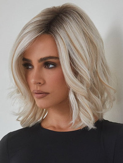 WHITE-ROSE-BLOND-R | White Blond Base with subtle Warm Brown Highlights