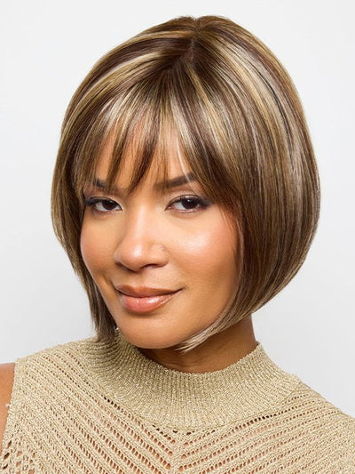 WYNN by Noriko in SPARKLING MOCHA R | Neutral Dark-Brown Base featuring Silvery White and Golden Blond Highlights