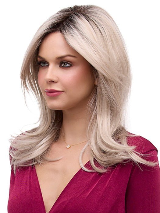 SILKY BEIGE | Light Platinum Blonde with Dark Brown Roots