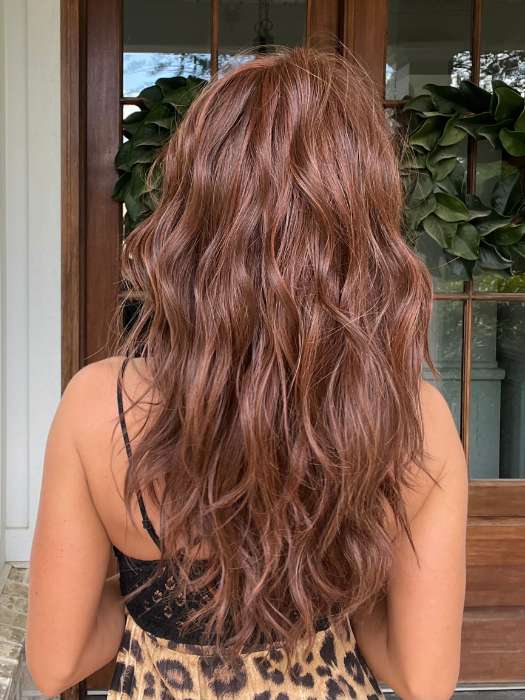 Jenna Fail @jenna_fail wearing CALIFORNIA BEACH WAVES by TRESSALLURE in color 32/31 | Medium Red and Auburn blend