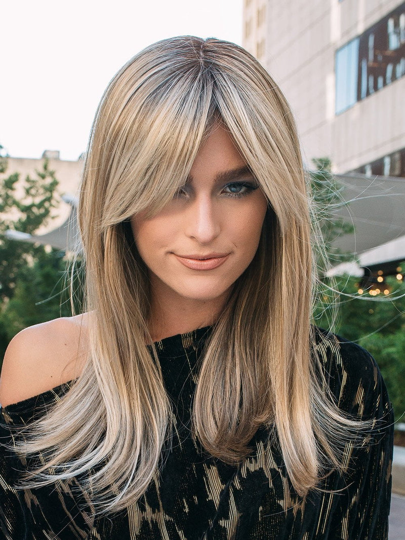 CAMILLA by Jon Renau in 12FS8 SHADED PRALINE | Light Gold Brown, Light Natural Gold Blonde & Pale Natural Gold-Blonde Blend, Shaded with Medium Brown