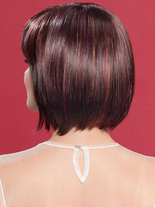 CHANGE by ELLEN WILLE in AUBERGINE-MIX | Darkest Brown with hints of Plum at base and Bright Cherry Red and Dark Burgundy Highlights