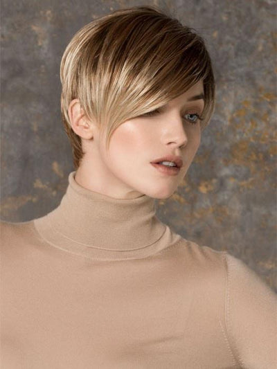 DISC by Ellen Wille in DARK-SAND-ROOTED | Light Brown Base with  Lightest Ash Brown and Medium Honey Blonde Blend and Dark Roots