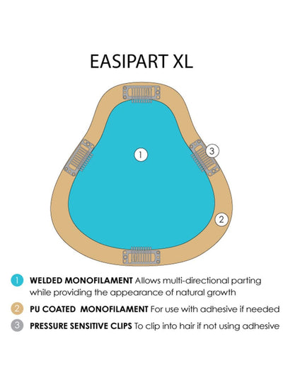 Constructed on a wider base than easiPart 8", this topper provides extra coverage and volume for the beginning stage of hair loss