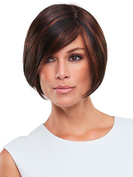 ELISHA by JON RENAU in FS4/33/30A MIDNIGHT COCOA | Dark Brown, Medium Red, Medium Natural Red Blonde/Brown Blend with Medium Natural Red Blonde/Brown Blend Bold Highlights