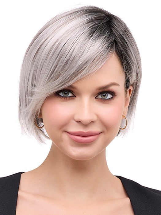 EVE by Envy in STERLING SHADOW | Medium Salt-and-Pepper Grey with Darker Brown Roots PPC MAIN IMAGE FB MAIN IMAGE