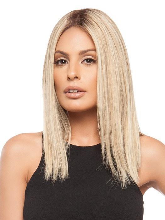 GWYNETH by Jon Renau in 12FS8 SHADED PRALINE | Medium Natural Gold Blonde, Light Gold Blonde, Pale Natural Blonde Blend, Shaded with Dark Brown