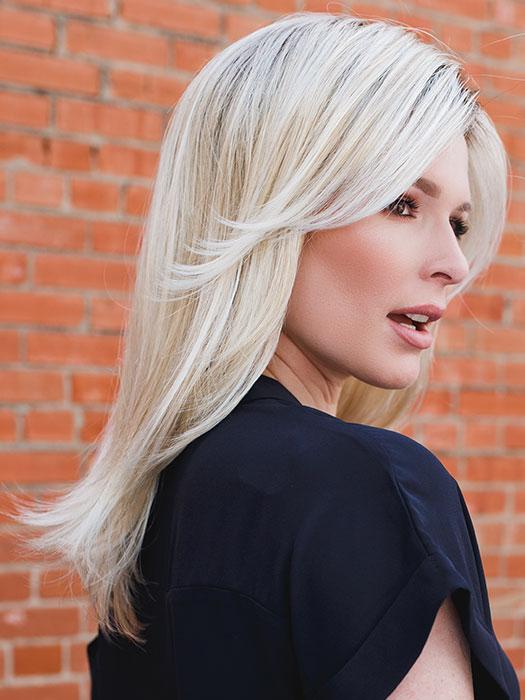 IMPRESS by ELLEN WILLE in PASTEL BLONDE ROOTED | Pearl Platinum, Dark Ash Blonde, and Medium Honey Blonde mix with Roots