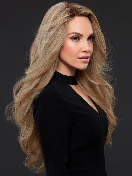 KIM by JON RENAU in 12FS12 MALIBU BLONDE | Light Brown, Light Natural Gold Blonde and Pale Natural Gold-Blonde Blend, Shaded with Light Gold Brown