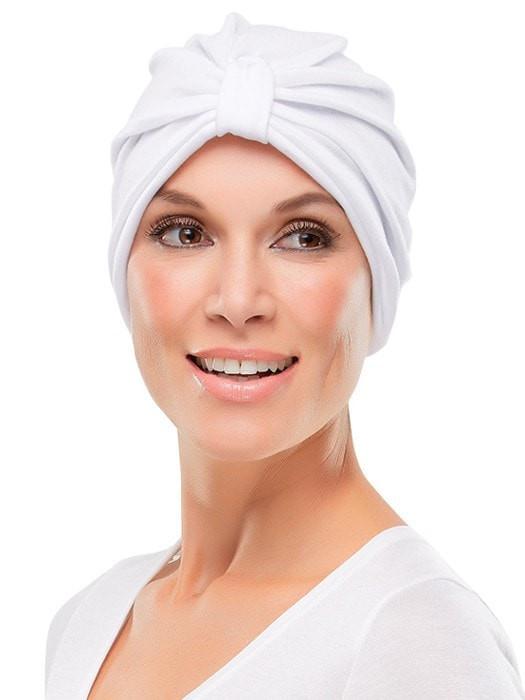 POLY COTTON TURBAN by Jon Renau in WHITE PPC MAIN IMAGE FB MAIN IMAGE