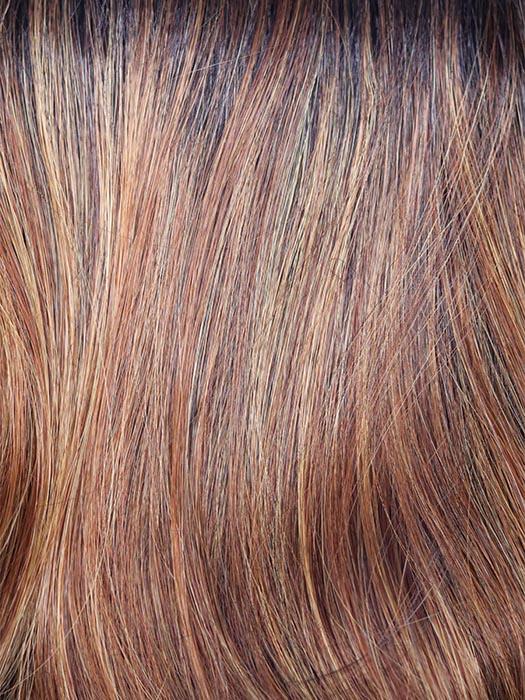 SHADED-AMBER | Coppery Blonde and Red Blend with Dark Amber Brown Roots