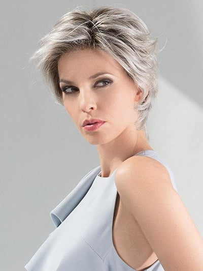 SATIN by Ellen Wille in SILVER-BLONDE-ROOTED | Medium Honey Blonde, Light Ash Blonde, and Lightest Reddish Brown blend with Dark Roots PPC MAIN IMAGE FB MAIN IMAGE