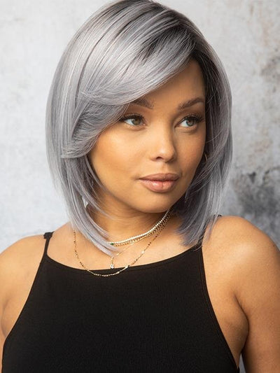 SILKY SLEEK by Rene of Paris in LUNAR-HAZE | Periwinkle Base with Off-Black Roots PPC MAIN IMAGE FB MAIN IMAGE