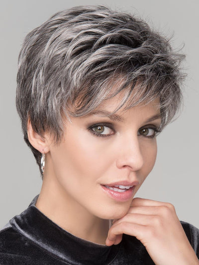 SPRING HI Wig by ELLEN WILLE in SALT/PEPPER MIX | Light Natural Brown with 75% Gray, Medium Brown with 70% Gray and Pure White Blend PPC MAIN IMAGE FB MAIN IMAGE