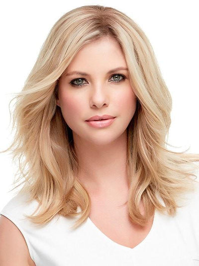 Chic & Sassy | Color 12FS8 Light Golden Brown, Light Natural Golden Blonde & Pale Natural Golden Blonde Blend w/ Dark Brown Roots