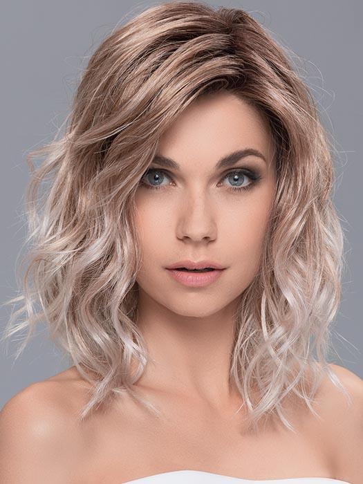 TOUCH by ELLEN WILLE in CANDY BLONDE ROOTED | Pearl platinum blonde mixed with light reddish brown and pure white